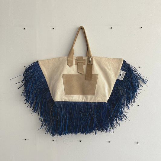 Ray Raffia Bag Blue