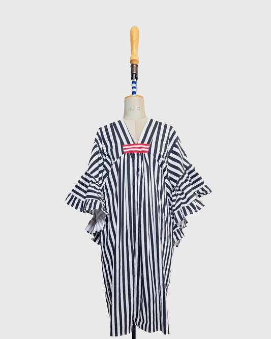 Sherlin Dress - Black & White Stripe
